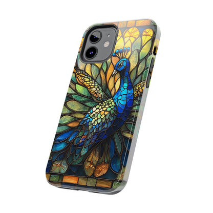 Phone Case - kaleidoscope-Inspired Stained Glass Peacock design