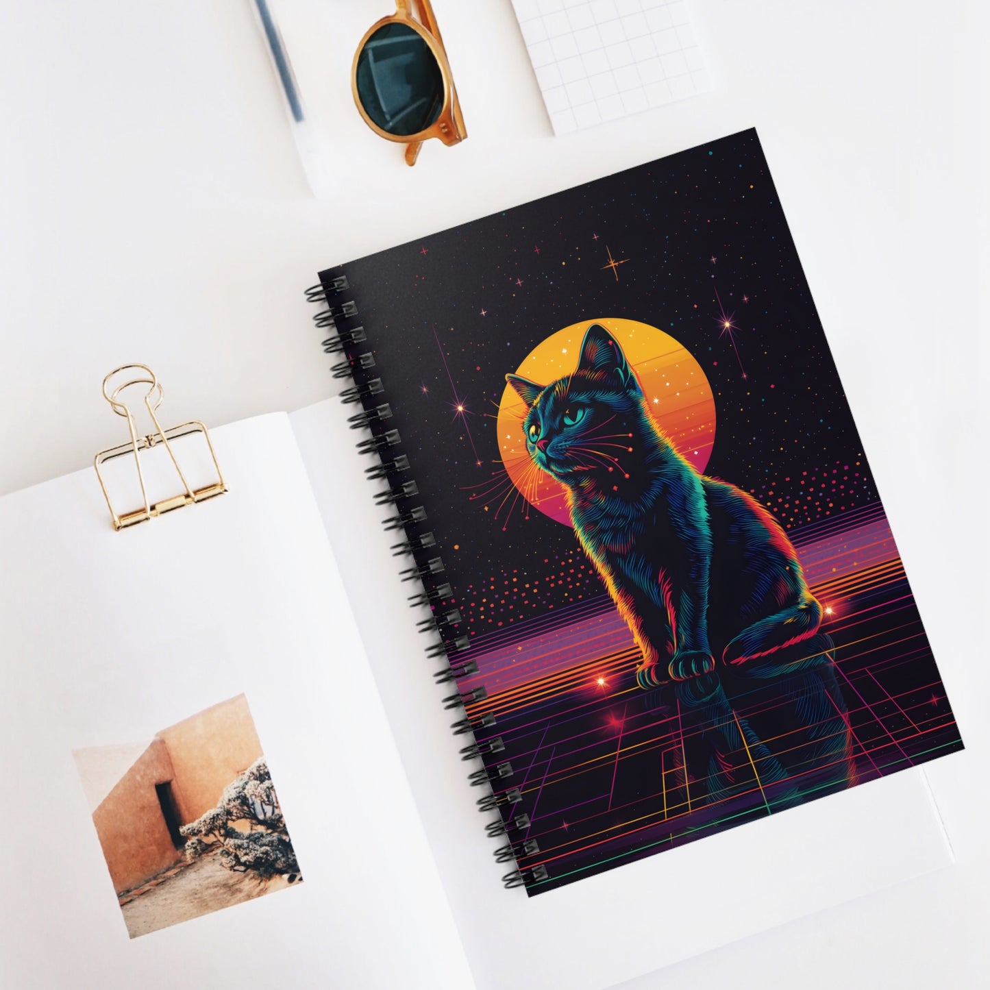 Spiral Notebook - Y2K Retro Black Cat