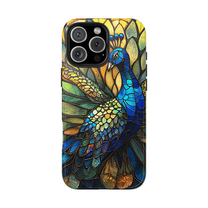 Phone Case - kaleidoscope-Inspired Stained Glass Peacock design