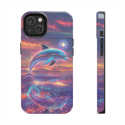 Phone Case - Y2K Chrome Dolphin Design