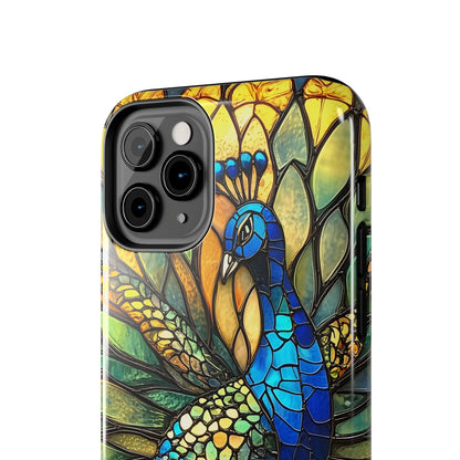 Phone Case - kaleidoscope-Inspired Stained Glass Peacock design