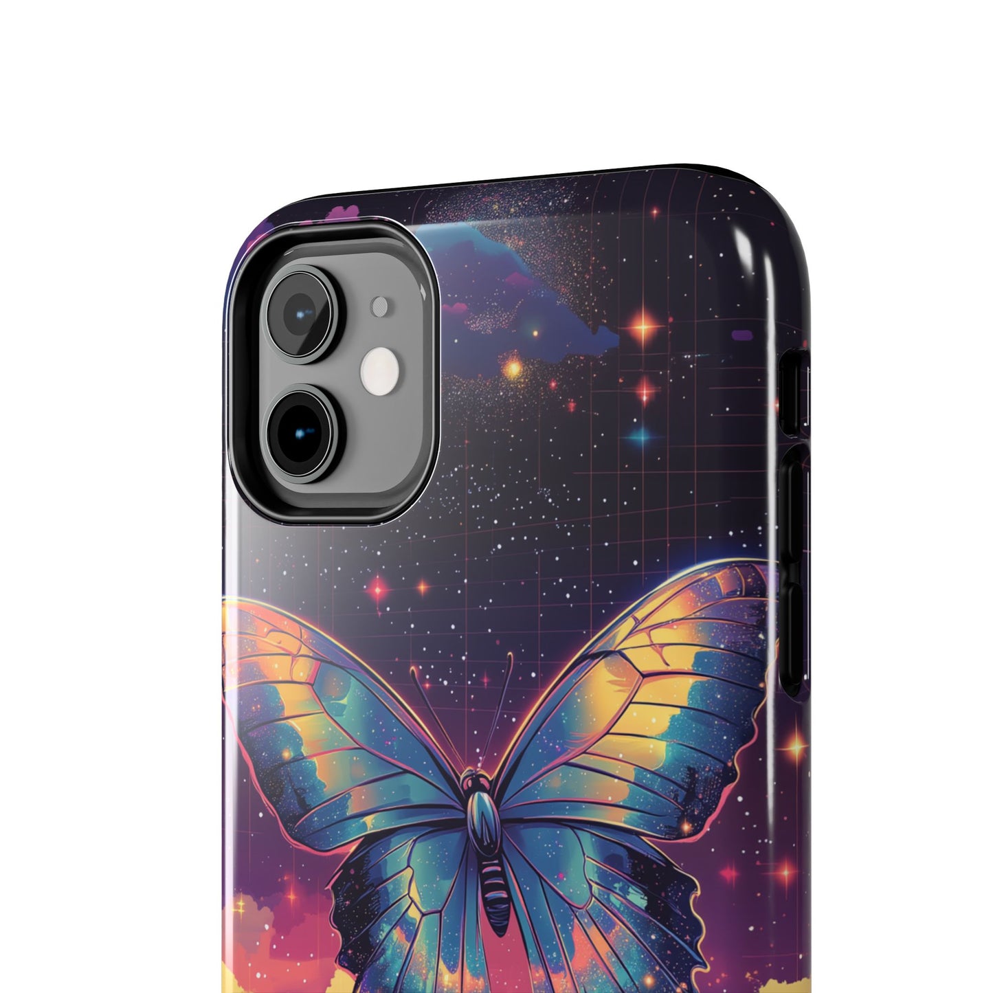 Phone Case - Y2K-Inspired Chrome Butterfly Design