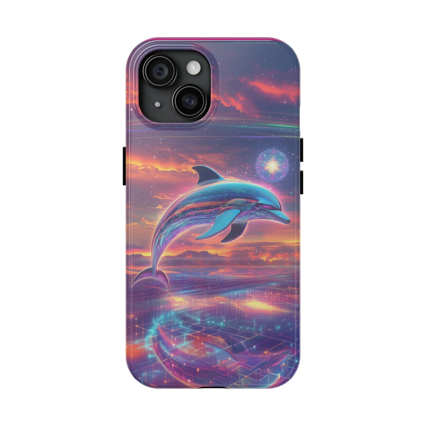 Phone Case - Y2K Chrome Dolphin Design