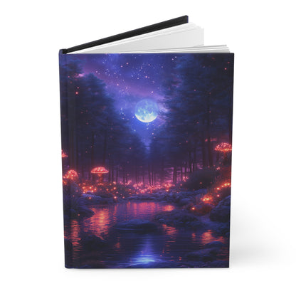 Hardcover Journal Neon Forest Night Adventure