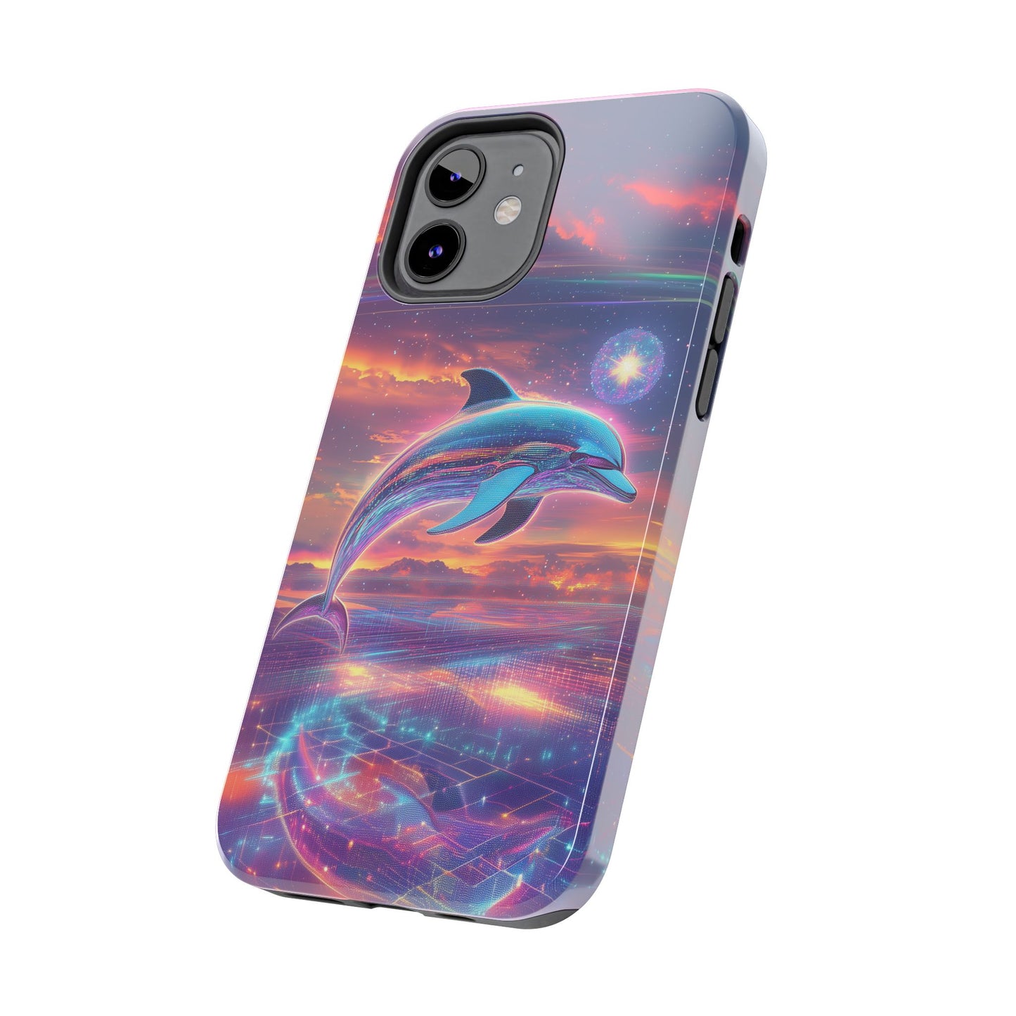 Phone Case - Y2K Chrome Dolphin Design