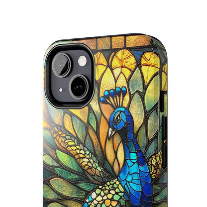 Phone Case - kaleidoscope-Inspired Stained Glass Peacock design