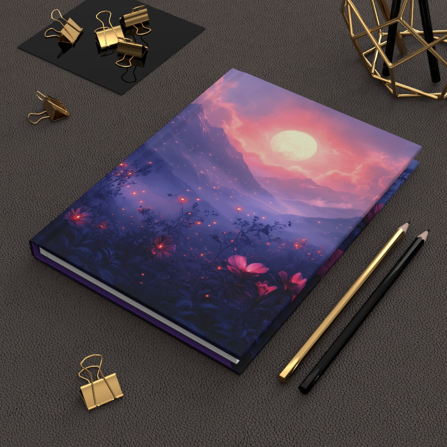 Hardcover Journal - Moody Floral Moonlit Design