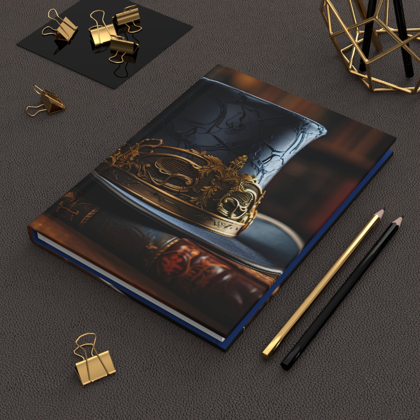 Steampunk Reverie: Royal Blue & Gold Hardcover Journal