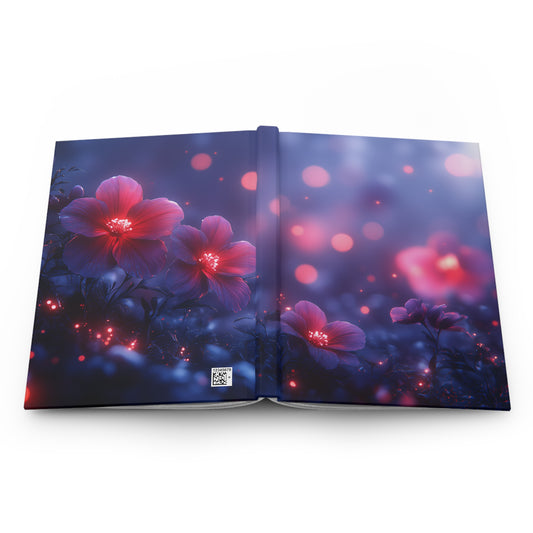 Hardcover Journal - Moody Floral Moonlit Design