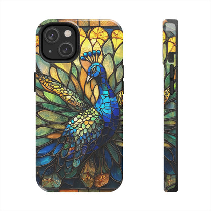 Phone Case - kaleidoscope-Inspired Stained Glass Peacock design