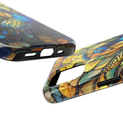 Phone Case - kaleidoscope-Inspired Stained Glass Peacock design