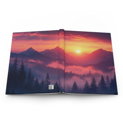 Hardcover Journal - Gradient Mountain Landscape Design