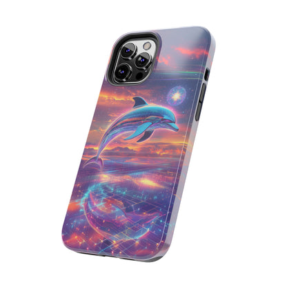 Phone Case - Y2K Chrome Dolphin Design