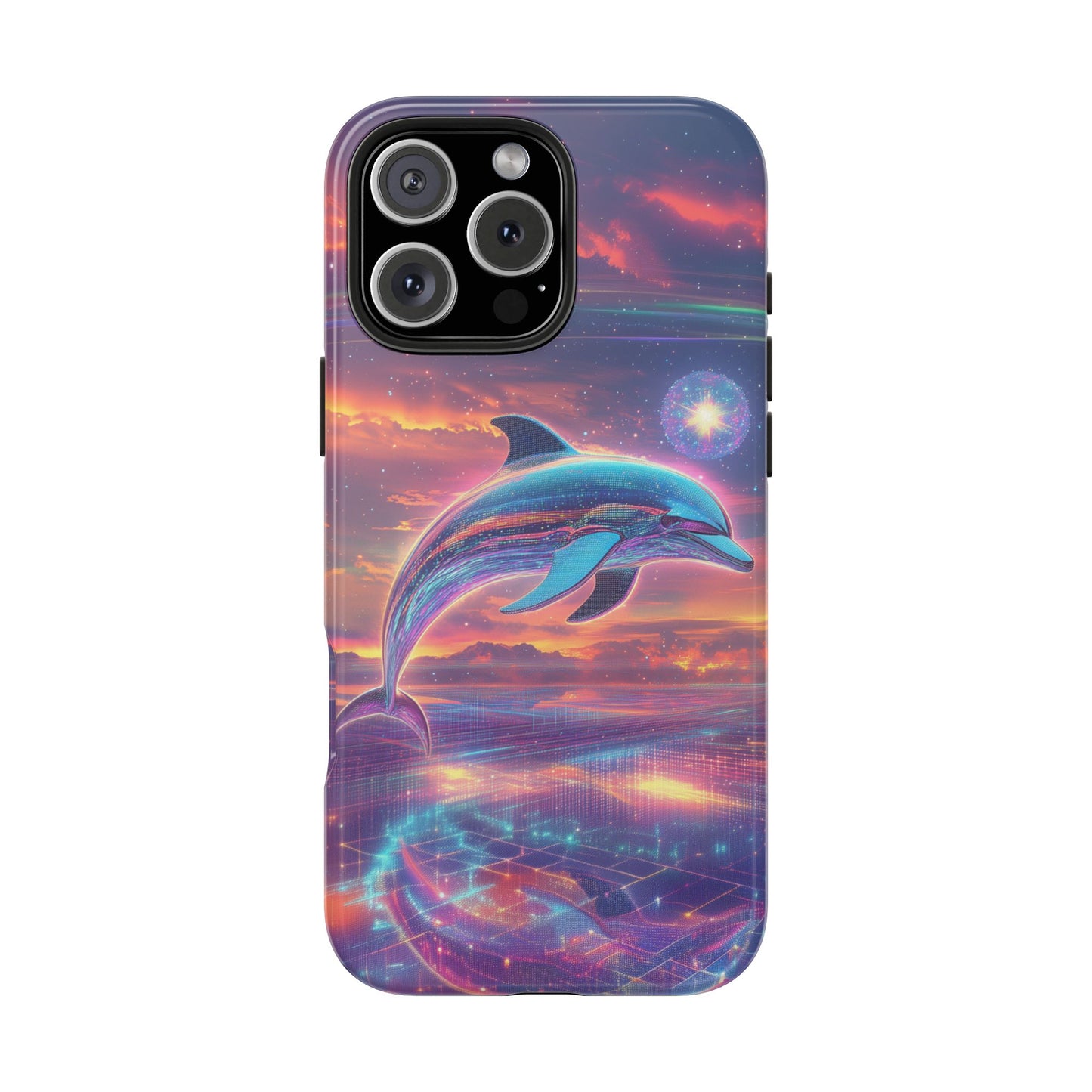 Phone Case - Y2K Chrome Dolphin Design