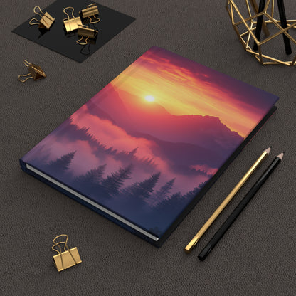 Hardcover Journal - Gradient Mountain Landscape Design