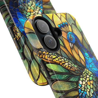 Phone Case - kaleidoscope-Inspired Stained Glass Peacock design