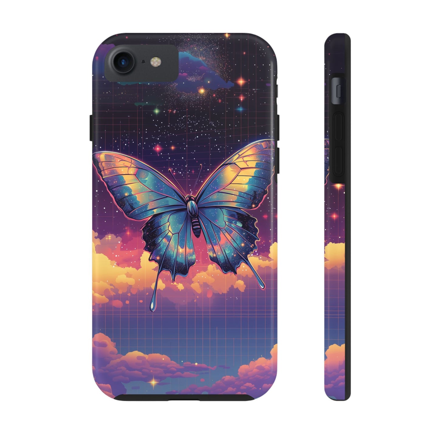 Phone Case - Y2K-Inspired Chrome Butterfly Design