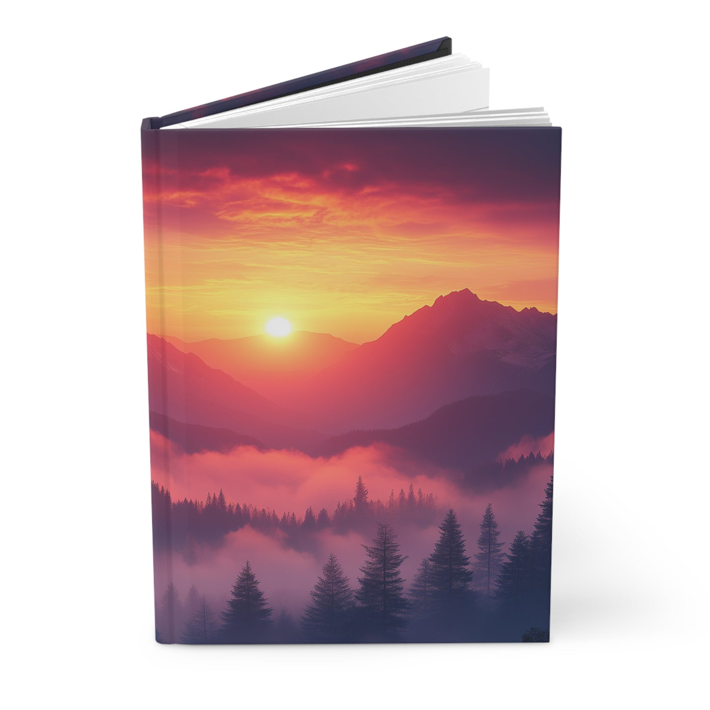 Hardcover Journal - Gradient Mountain Landscape Design