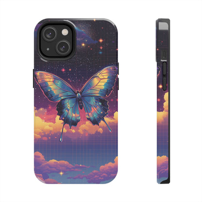 Phone Case - Y2K-Inspired Chrome Butterfly Design