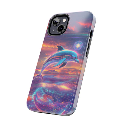 Phone Case - Y2K Chrome Dolphin Design