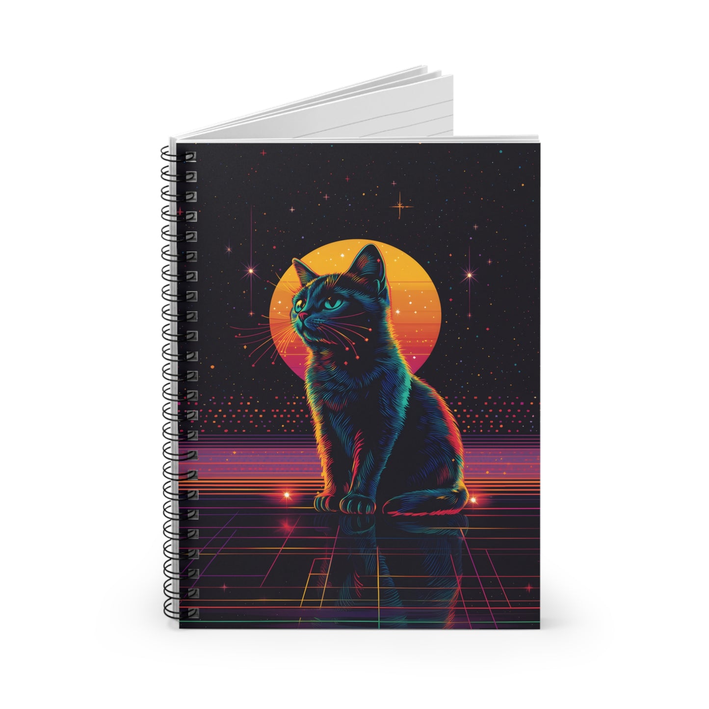 Spiral Notebook - Y2K Retro Black Cat