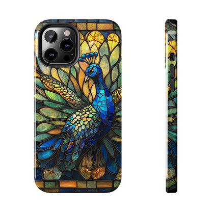 Phone Case - kaleidoscope-Inspired Stained Glass Peacock design