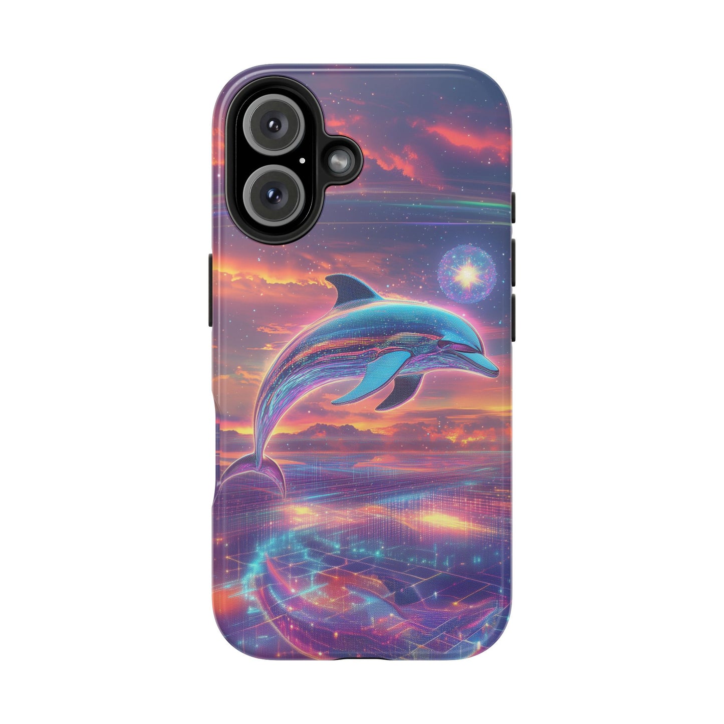 Phone Case - Y2K Chrome Dolphin Design