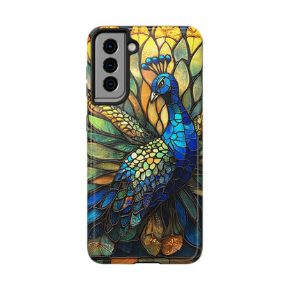 Phone Case - kaleidoscope-Inspired Stained Glass Peacock design