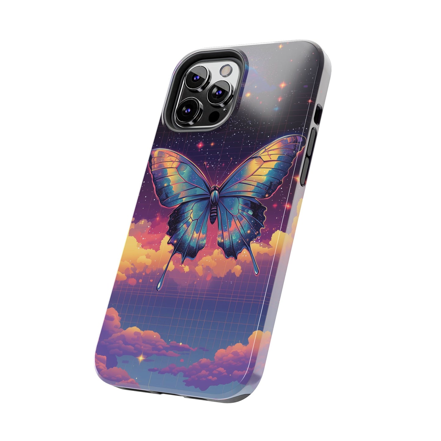 Phone Case - Y2K-Inspired Chrome Butterfly Design