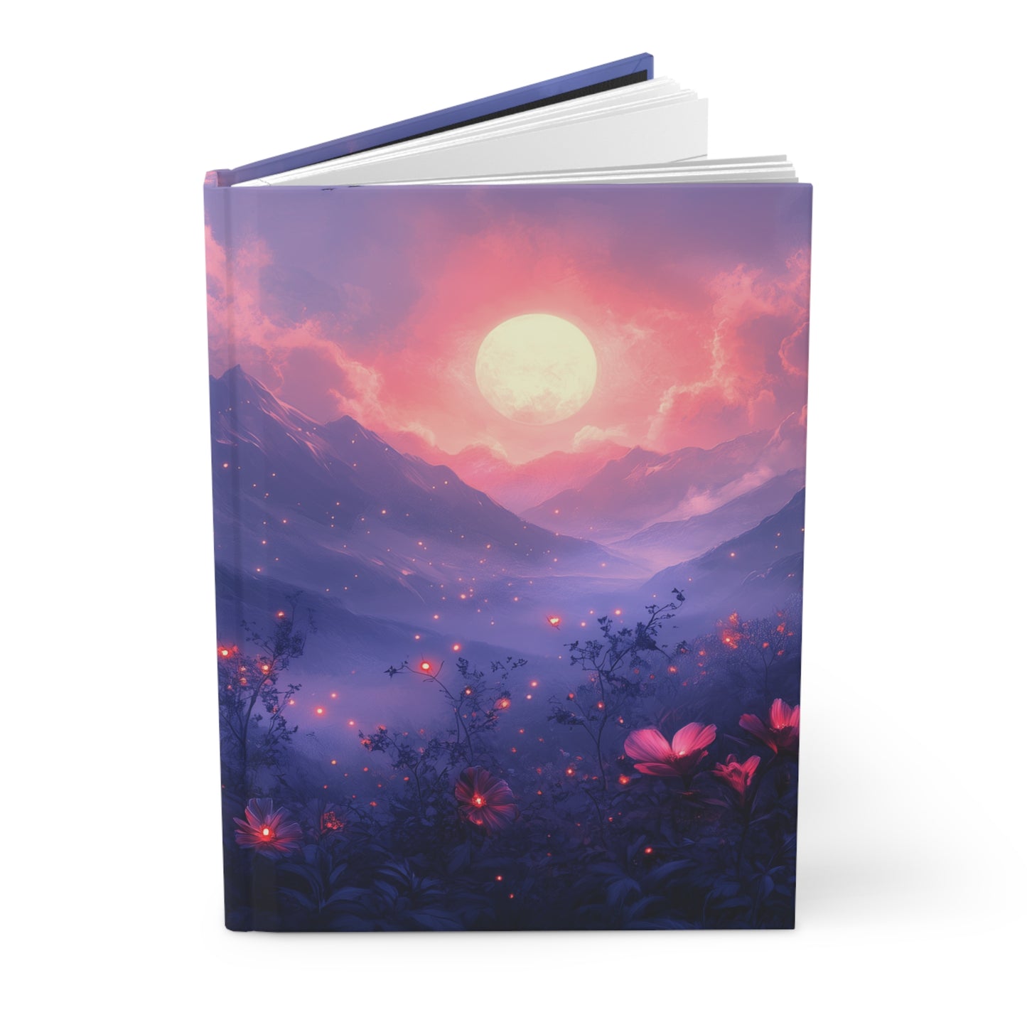 Hardcover Journal - Moody Floral Moonlit Design