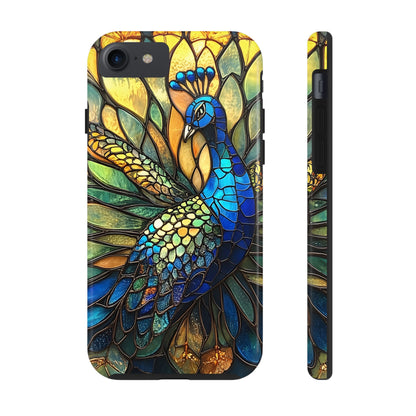 Phone Case - kaleidoscope-Inspired Stained Glass Peacock design