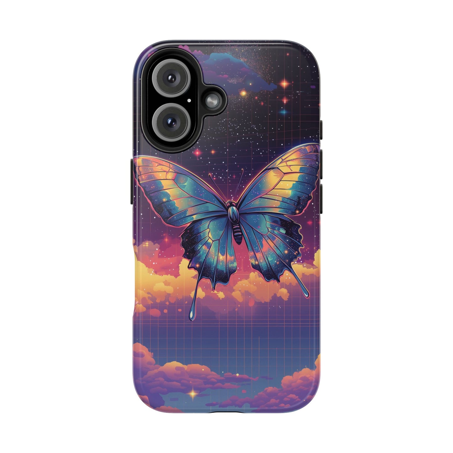 Phone Case - Y2K-Inspired Chrome Butterfly Design