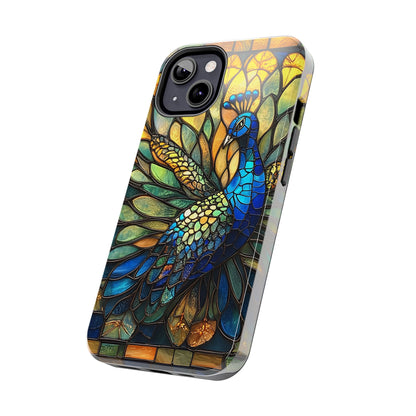 Phone Case - kaleidoscope-Inspired Stained Glass Peacock design