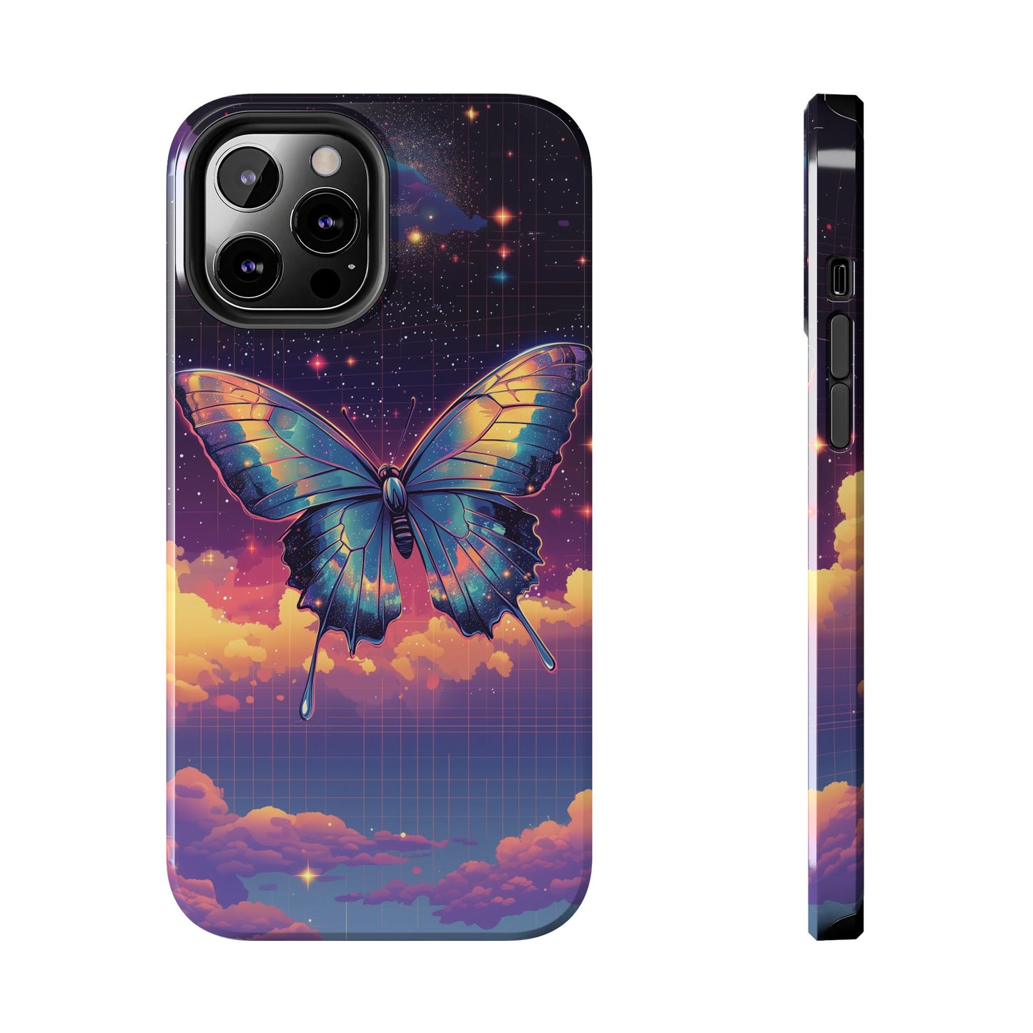 Phone Case - Y2K-Inspired Chrome Butterfly Design