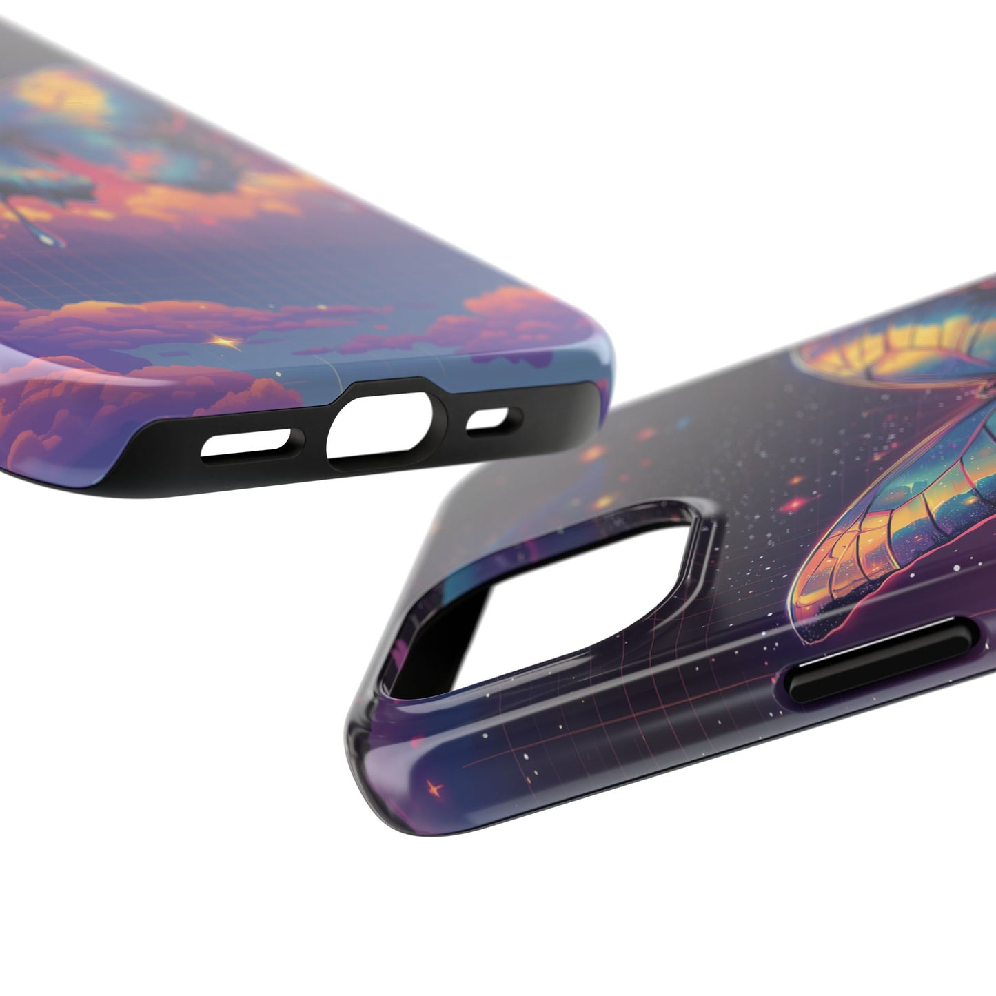 Phone Case - Y2K-Inspired Chrome Butterfly Design