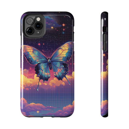 Phone Case - Y2K-Inspired Chrome Butterfly Design